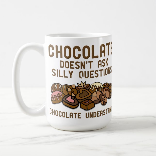 Schokolade versteht lustige Tasse (Links)
