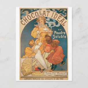 Schokolade ~ Vintage Hot Chocolate Getränkewerbung Postkarte
