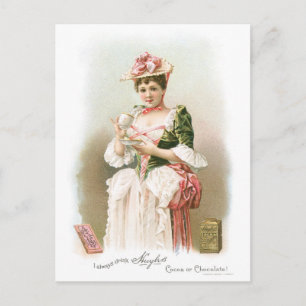Schokolade ~ Vintages heißes Schokoladengetränk Postkarte