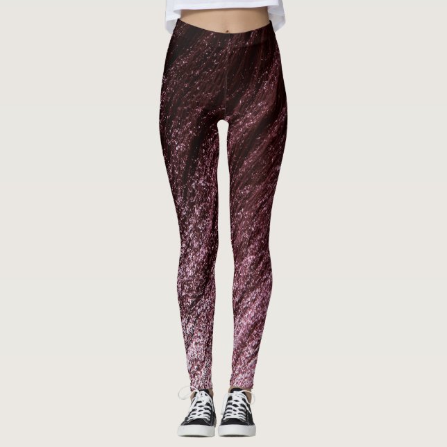 Schokolade zu Garnet Red zu Pastel Pink Ombre Leggings (Vorderseite)
