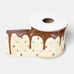 Schokolade Zuckerguss auf Polka Dots Ripsband