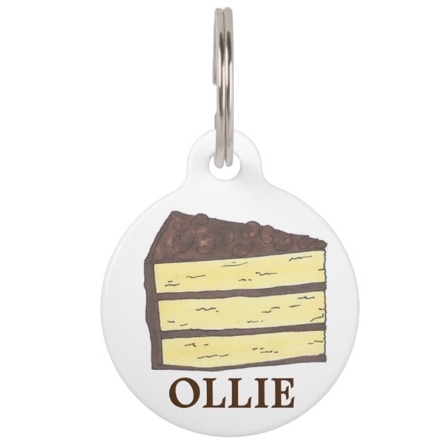 Schokolade Zuckerguss Gelbe Schicht Kuchen Slice P Tiermarke (Vorderseite)