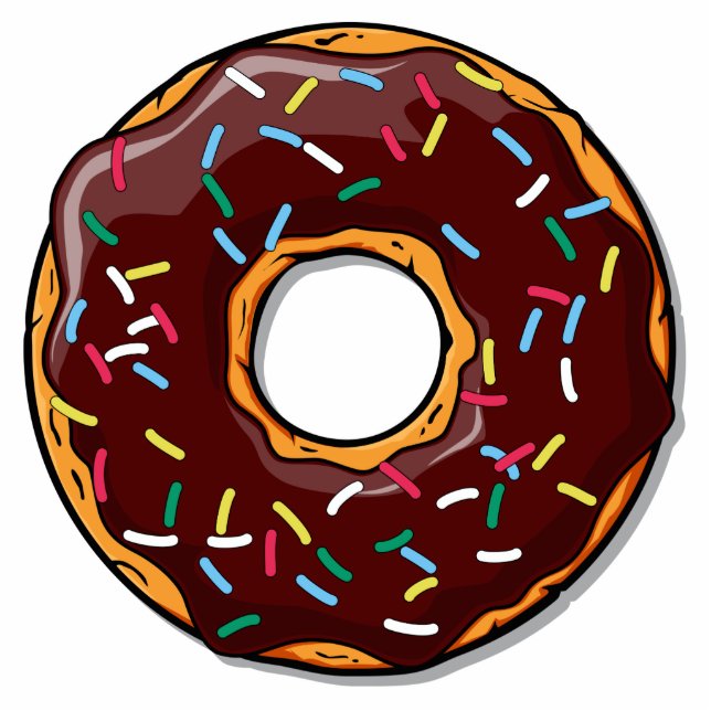 Schokoladen-Cartoon-Krapfen mit besprüht Fotoskulptur Magnet (Vorne)