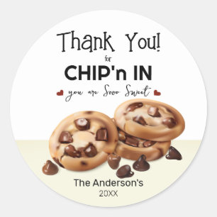 Schokoladen Chip Cookies Danke Runder Aufkleber