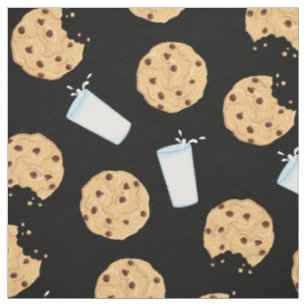 Schokoladen Chip Cookies und Milch Süße Kinder Stoff