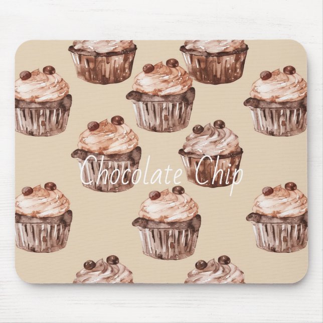 Schokoladen-Chip-Cupcakes Mousepad (Vorne)