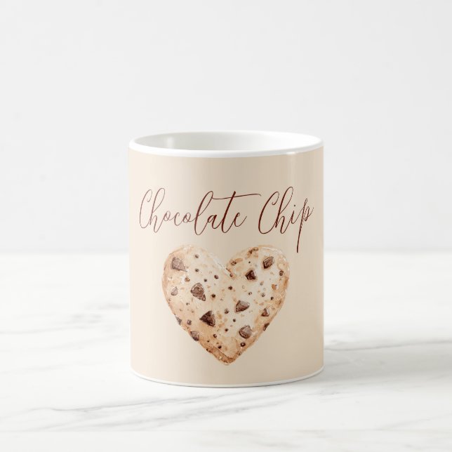 Schokoladen-Chip-Herz-Keks Kaffeetasse (Mittel)