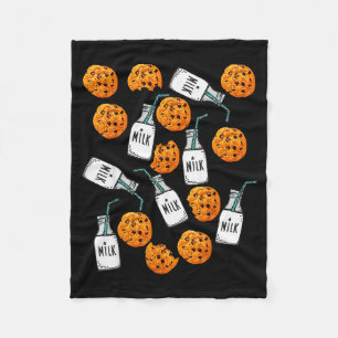 Schokoladen Chip Kekse und Milch Lustiges Kostüm  Fleecedecke