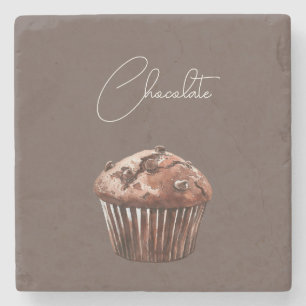 Schokoladen-Chip-Muffin-Cupcake-Geburtstag Steinuntersetzer