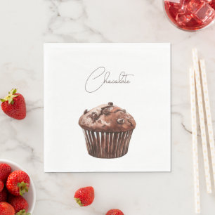 Schokoladen-Chip-Muffin-Cupcake Serviette