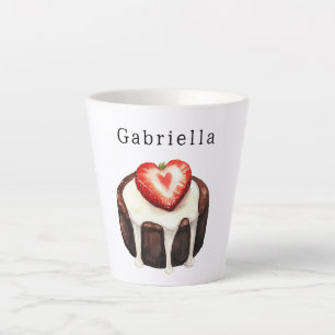 Schokoladen-Cupcake-Erdbeerherz Milchtasse