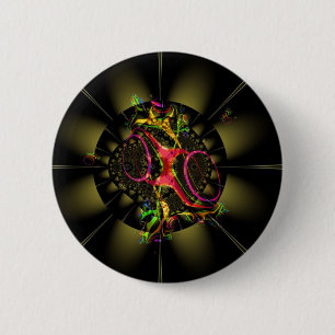Schokoladen-Dekadenz-buntes Fraktal-geometrische Button
