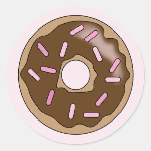 Schokoladen-Donut-Aufkleber Runder Aufkleber