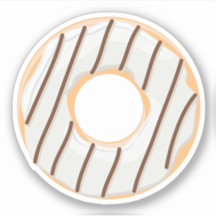 Schokoladen-Donut mit Creme-Füllung und Zuckerstre Aufkleber