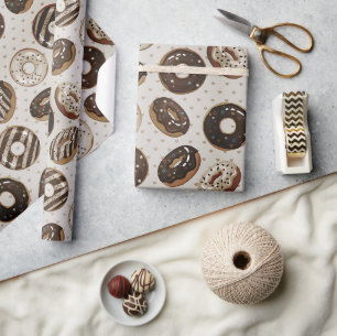 Schokoladen-Donut-Sprinkle Geschenkpapier