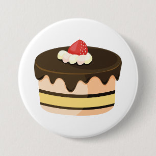 Schokoladen-Drip-Cake mit Erdbeere Button