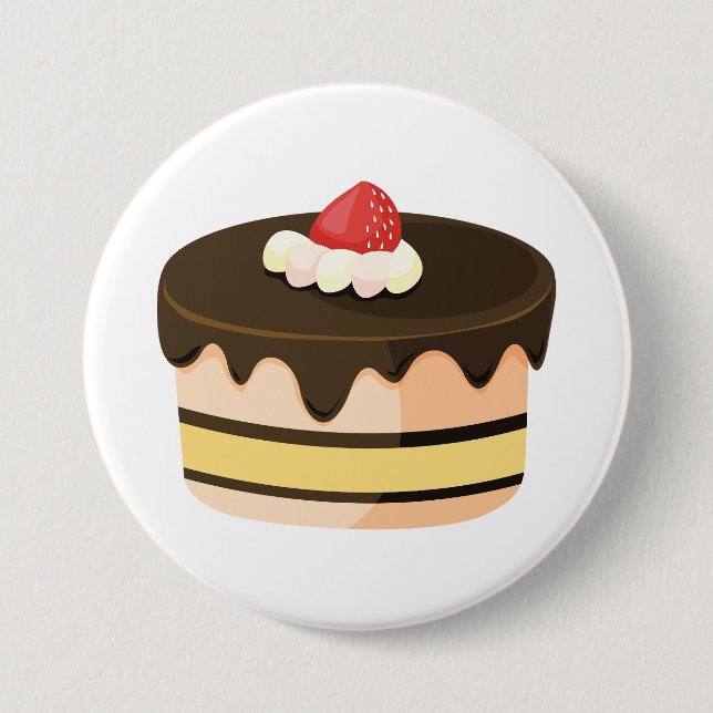 Schokoladen-Drip-Cake mit Erdbeere Button (Vorderseite)