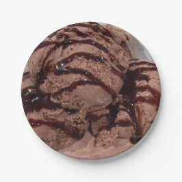Schokoladen-Eiscreme-Foto Pappteller