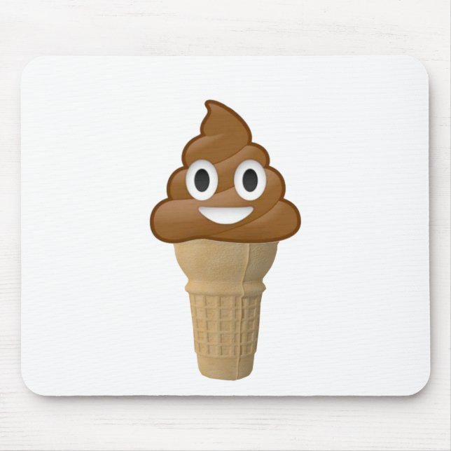 Schokoladen-Eiscreme oder ist es? Spaß mit Emoji Mousepad (Vorne)