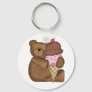 Schokoladen-Eiscreme-Teddybär Schlüsselanhänger