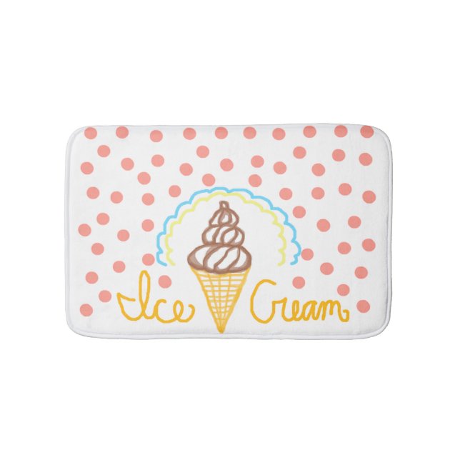 Schokoladen-Eiscreme-Tupfen-Traum Badematte (Vorderseite)