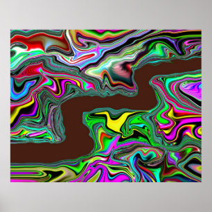 Schokoladen-Fluss-abstrakter Druck Poster