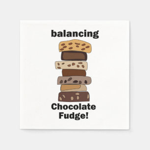 Schokoladen-Fudge-Dessert Balancing Lustige Party Serviette