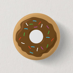 Schokoladen-glasig-glänzender Krapfen-Button Button