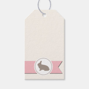 Schokoladen-Kaninchen-Rosa-Band Geschenkanhänger