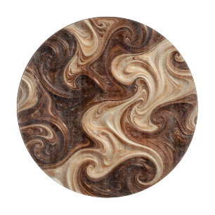 Schokoladen-Kapuziner-Swirbel Reicher Textur Schneidebrett
