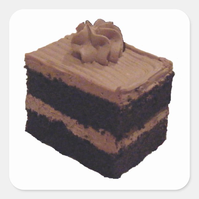 Schokoladen-Kuchen Quadratischer Aufkleber (Vorderseite)