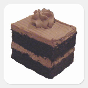 Schokoladen-Kuchen Quadratischer Aufkleber