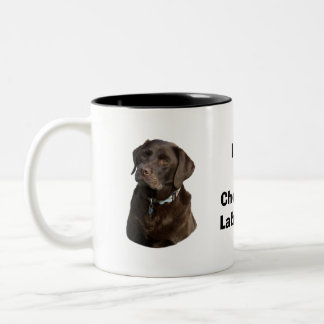 Schokoladen-Labrador-HundeFotoporträt Zweifarbige Tasse
