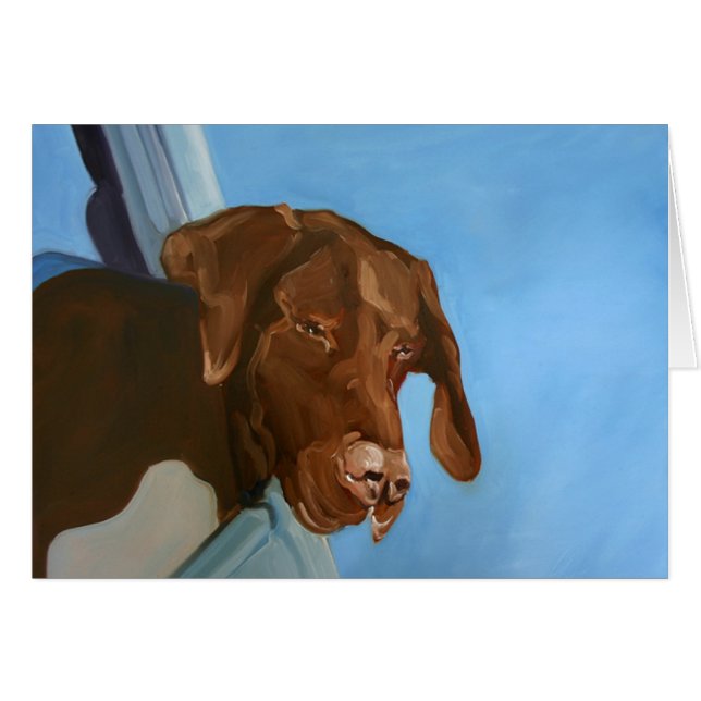 Schokoladen-Labrador-Karte (Vorderseite (Horizontal))