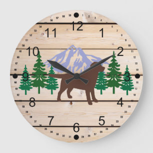 Schokoladen-Labrador-Kontur-immergrüne Wand-Uhr Große Wanduhr