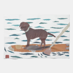 Schokoladen-Labrador, Labrador-Retriever, Geschirrtuch