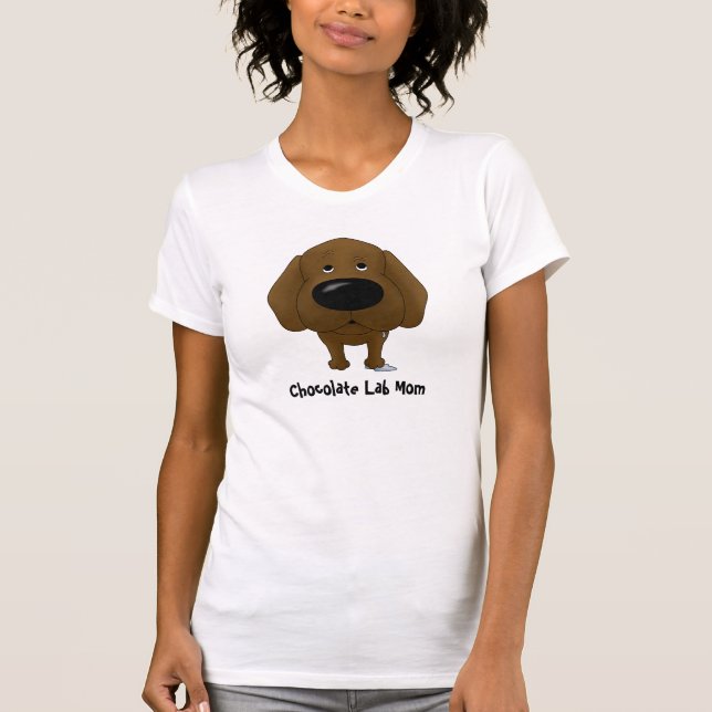 Schokoladen-Labrador-Mama T-Shirt (Vorderseite)