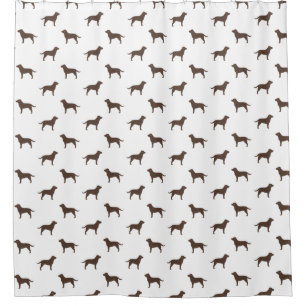 Schokoladen-Labrador-Retriever-Silhouette-Muster Duschvorhang