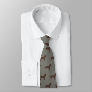 Schokoladen-Labrador-Retriever-Silhouette-Muster Krawatte
