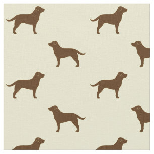 Schokoladen-Labrador-Retriever-Silhouette-Muster Stoff