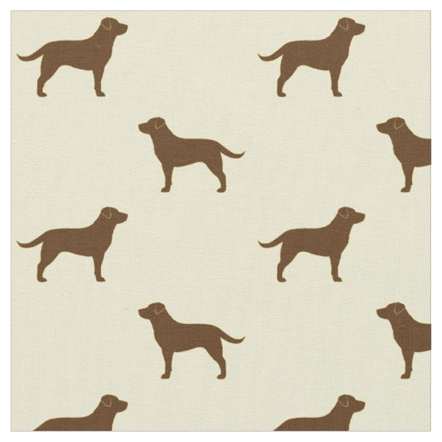 Schokoladen-Labrador-Retriever-Silhouette-Muster Stoff (Nahaufnahme)