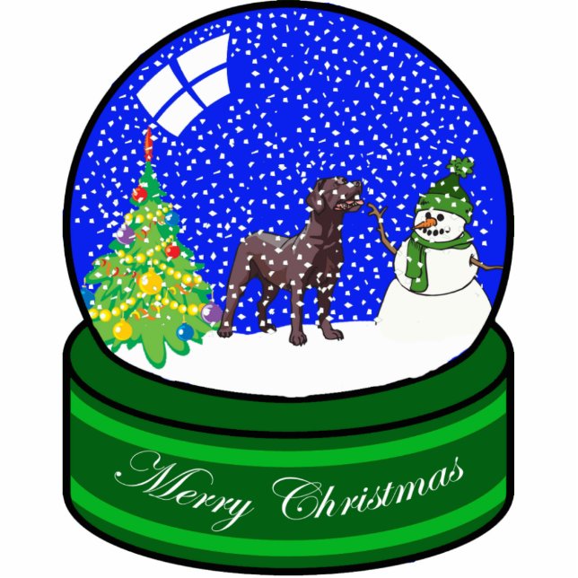 Schokoladen-Labrador-Schnekugel Fotoskulptur Ornament (Vorne)