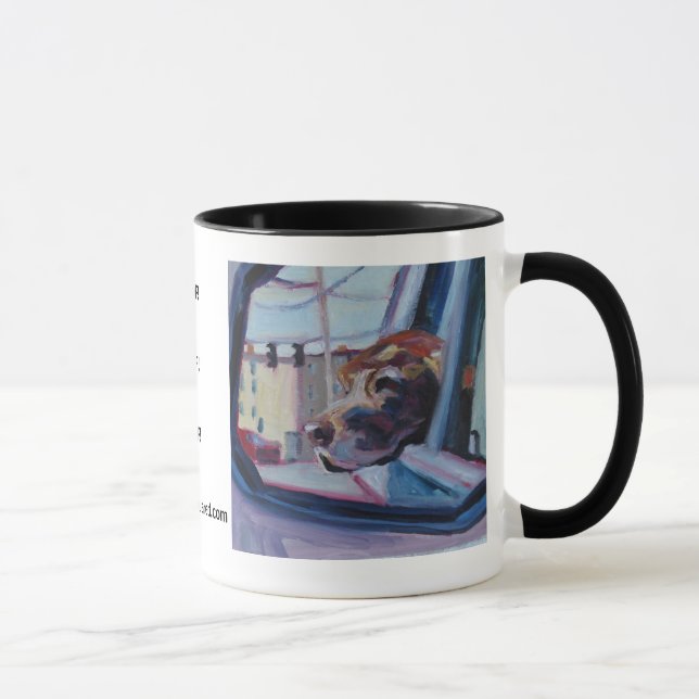 Schokoladen-Labrador SCHUSS! Tasse • (Rechts)