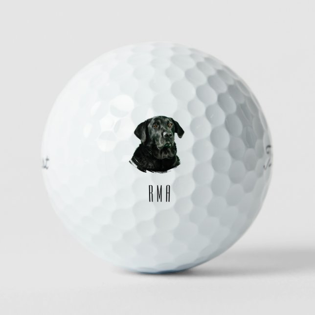 Schokoladen-Labrador Schwarzer Lab Golfball (Vorderseite)