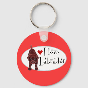 Schokoladen-Labrador-Welpe Schlüsselanhänger