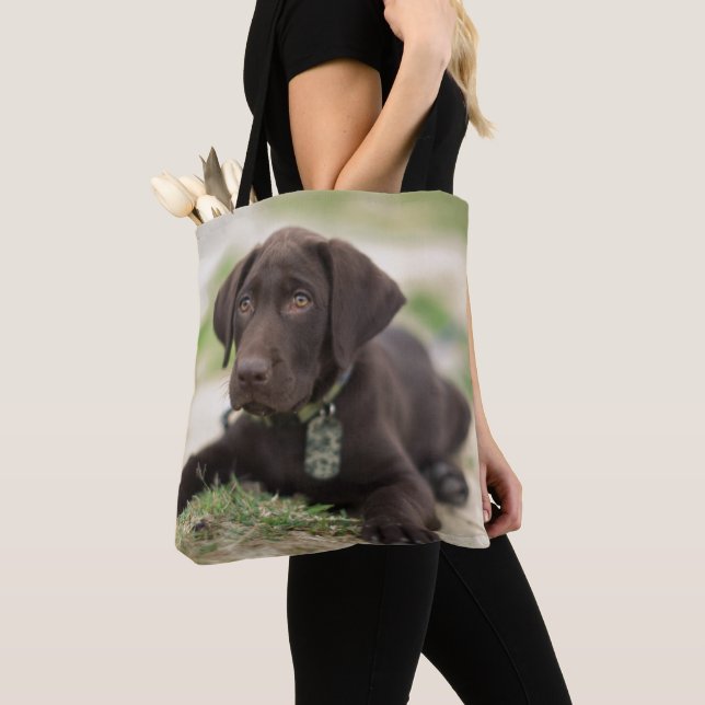 Schokoladen-Labrador-Welpe Tasche (Von Nahem)