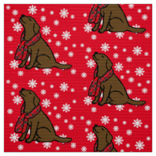 Schokoladen-Labradortartan-Schal Stoff