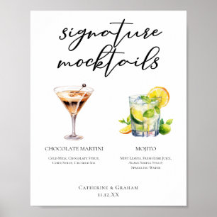 Schokoladen-Martini Virgin Mojito Mocktails-Menü Poster