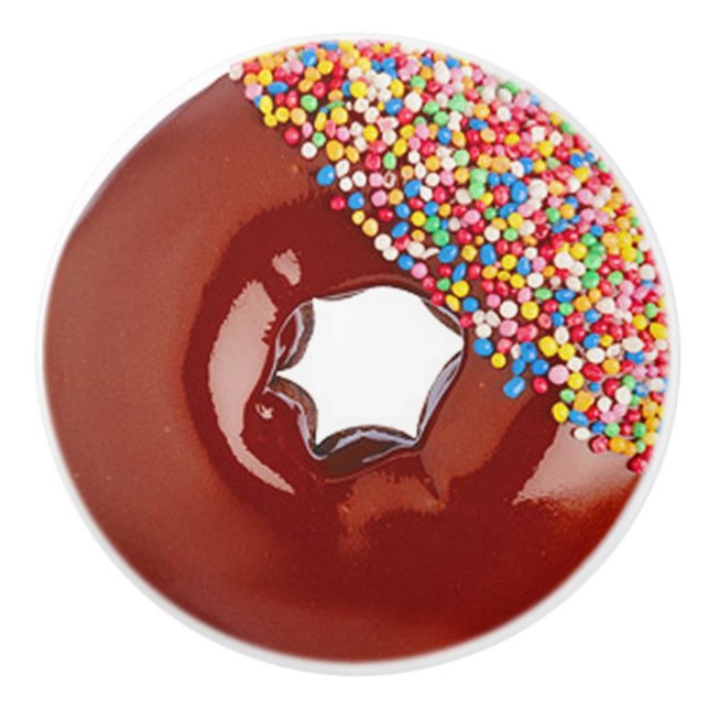 Schokoladen-mattierter Krapfen Keramikknauf (Vorderseite)