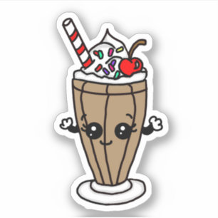 Schokoladen-Milchshake Cartoon-Aufkleber Aufkleber